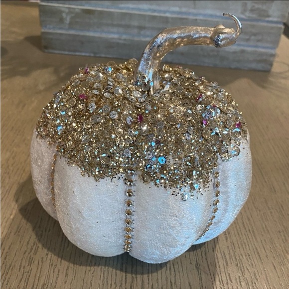 Decorative Gold and Cream Pumpkin - Picture 1 of 3